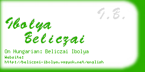 ibolya beliczai business card